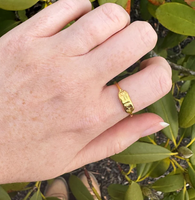 Bague signet personnalisée Jietao en acier inoxydable doré, design fin et élégant, texte gravé, bijou de mode, cadeau