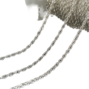 YIMI S925 Sterling Silver <b>Rope</b> <b>Chain</b> with Glass Beads and Transparent Plating 18mm in Bulk for Permanent Jewelry Making - Product Image 4