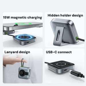 <span class=keywords><strong>Chargeur</strong></span> sans fil pliable mini 15W pour iPhone, <span class=keywords><strong>Airpods</strong></span> et <span class=keywords><strong>Apple</strong></span> Watch, <span class=keywords><strong>chargeur</strong></span> sans fil magnétique portable 3 en 1 15W pour les voyages - Product Image 5