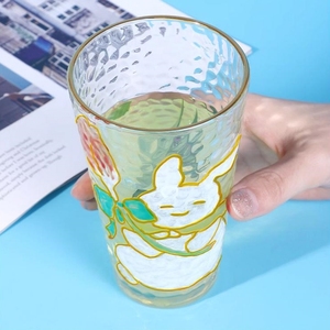 Taza de cristal pintada a mano hecha a mano para el Día de los niños, juego de <span class=keywords><strong>pintura</strong></span> de cristal para colorear Diy <span class=keywords><strong>con</strong></span> 12 colores de <span class=keywords><strong>pintura</strong></span> acrílica, taza de cristal Diy - Product Image 2