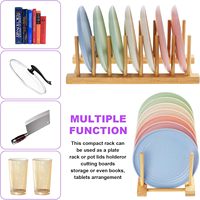 Vente chaude Cuisine Coin Étagère Séchage Plat Égouttoir Titulaires Bambou Plats Organisateur Cuisine Rack De Rangement