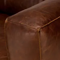 غرفة المعيشة أثاث أريكة من الجلد الحديثة أريكة من الجلد البني