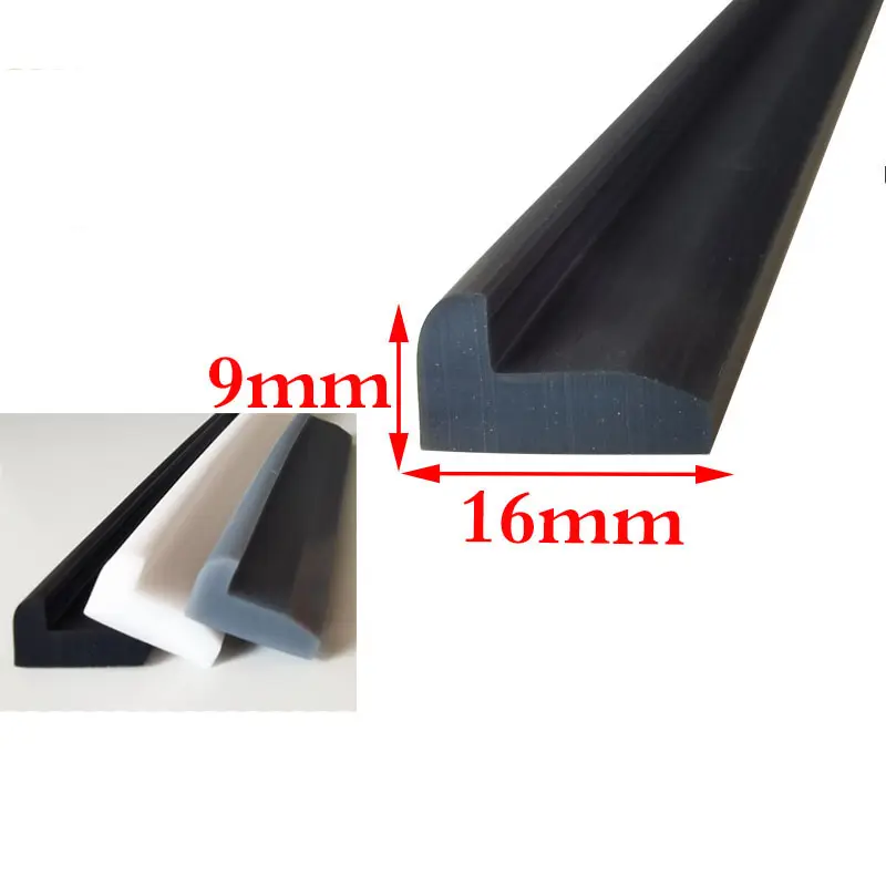 Flexible safety rubber bumper strip self-adhesive L-shaped protection silicone rubber edging strips for tables corner guards