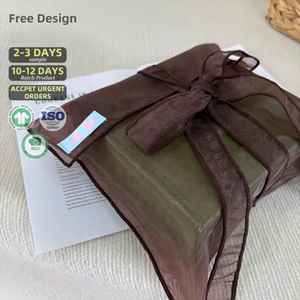 Bolsa Ecológica de Organza Marrón, Tipo Sobre, para Regalos, Maquillaje, Cosméticos, con Solapa, de Lujo - Product Image 3