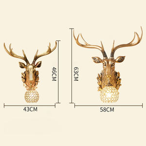装飾的なカントリービレッジヴィンテージリアルシェイプレジンクリスタルシェードアニマルウォールライト - Product Image 3