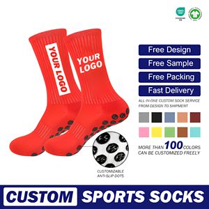 Chaussettes <span class=keywords><strong>de</strong></span> sport pour adultes, tissées sur mesure, respirantes, antidérapantes, avec logo sur le bord, pour le football, vente en gros directe d'usine, faible MOQ - Product Image 3