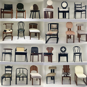 Chaise de salle à manger en rotin crème sur mesure, style vintage, en bois massif, pour usage domestique, chaise de salle à manger rétro pour îlot - Product Image 5