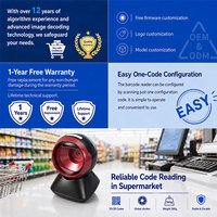 Escáner de Código de Barras de Escritorio YUANAIDC, Lector de Códigos QR 1D 2D, USB con Cable, Escaneo Automático para Caja Registradora de Supermercado