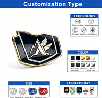 Emblème 3D en PVC souple, entièrement coloré, imperméable, résistant aux UV, autocollant personnalisé en forme de logo, autocollant pour accessoires de voiture et de SUV