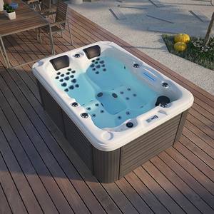 Spa Bain à Remous Villa de Luxe Jardin Acrylique Moderne Rectangulaire Piscine de Massage Hydrothérapie Extérieure avec 51 Jets - Product Image 1