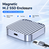 Carcasa Magnética para SSD M.2 NVMe SATA, 10Gbps USBC, Carcasa de Aluminio sin Herramientas, Unidad Externa de Doble Protocolo para iPhone 15/Android/Mac