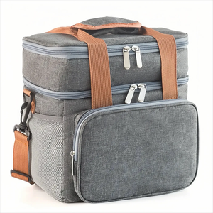 Lonchera Oxford Doble con Logotipo Personalizado, Bolsa Térmica Porta Alimentos con Correa para el Hombro para el <span class=keywords><strong>Trabajo</strong></span> o la Escuela - Product Image 1