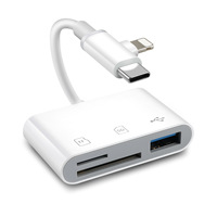 Adaptador de Lector de Tarjetas USB 3.0 de Alta Velocidad Tipo-C AC Compatible con Tarjetas SD y TF, para iPhone, Teléfonos Android, Cámaras, PC, Tabletas, Nuevo