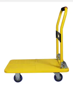 New 150kg Yellow Moving Trolly Platform Cart Dolly Foldable Warehouse Push Hand Truck For Garage Garden Furniture Transport