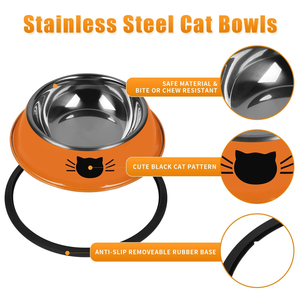 Tazón Portátil Ecológico de Acero Inoxidable para Comida y Agua para Perros y Gatos, Color Naranja, Resistente al Óxido y Fácil de Limpiar - Product Image 2