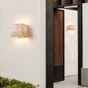 Jardín Patio travertino pared luz exterior impermeable puerta pasillo dormitorio piedra decoración Sconce - Product Image 3