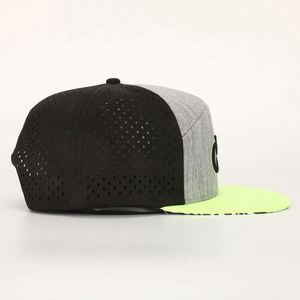 Wholesale Custom 7 Panel Flat Brim Embroidery Logo Waterproof Laser Cut Hole Perforated Performance <b>Hat</b>,Gorras Snapback Cap - Product Image 5