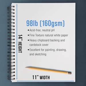 Carnet de croquis à spirale A4 épaissi pour étudiants en art, 60 feuilles intérieures, papier à dessin au crayon, couverture cadeau - Product Image 3