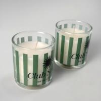 Bougie parfumée artisanale esthétique en verre rayé de luxe moderne pour la décoration de la maison, Diwali, Pâques, Ramadan