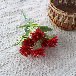 Ramo de Flores Artificiales, Pequeño Ramo de Echeveria, Flores de Seda de Exportación, Decoración Sencilla para el Hogar, Decoración Suave, Cola de Fénix, Crisantemo - Product Image 6