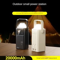 Batterie externe 30000mAh 22.5W à charge rapide avec 4 câbles intégrés, lampe de camping LED réglable, protection de sécurité multicouche