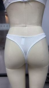 OEM ODM Custom Pure Cotton Jacquard Pointelle Panties For Women Breathable Low-Rise Thong Private Label Service Cotton <strong>Underwear</strong> - Product Image 2