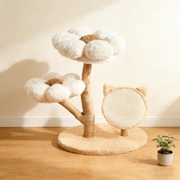 Arbre à chat en bois de luxe moderne en gros, maison pour animaux de compagnie, lit doux pour chat avec griffoir en sisal pour grimper et sauter