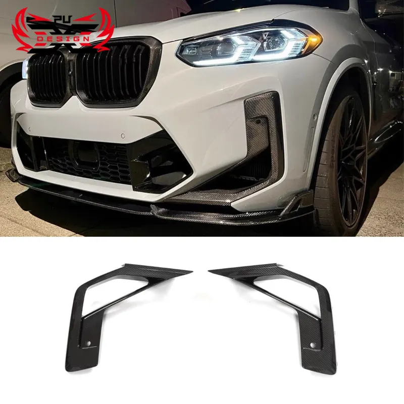 For BMW X3M F97 X4M F98 lci Dry Carbon Fiber Front Bumpers Canards Front Air Intake lower air vent Body kit accessories