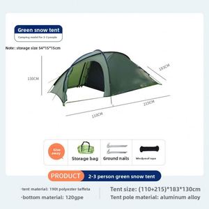 Carpa Domo Ligera, Impermeable, Resistente al Viento y Transpirable, de Doble Capa, para 1-2 Personas, Plegable, para Exteriores, de Una Habitación, para las Cuatro Estaciones - Product Image 4