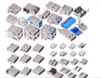 Conector Jinbilai Tipo-C SMD de 6 Pines Hembra/Macho, Superficie Zincada, Recubrimiento de Oro, Carcasa de Acero Inoxidable SUS304, Cobre Fosforado
