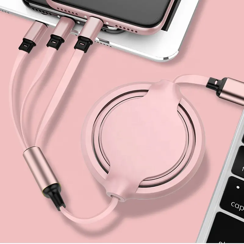 3 in 1 Retractable USB Cable Fast Charger 3A Data Cable Cord Wire Type-C cable For iphone for Samsung for Huawei for Xiaomi
