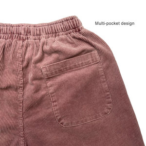 Pantalones cortos de pana para hombre de algodón cómodos clásicos personalizados, pantalones cortos de pana para hombre con cintura elástica con cordón - Product Image 5