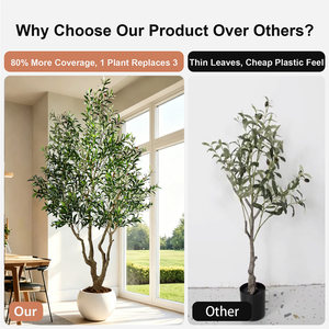 Grand olivier artificiel de 2,2 m à 2,5 m en pot, ignifuge, résistant aux UV, <span class=keywords><strong>plante</strong></span> en soie artificielle réaliste pour la décoration commerciale - Product Image 2
