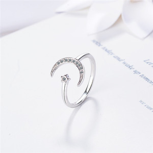 Custom Hot Selling Japan Luxury Sterling Silver Finger <strong>Rings</strong> Stars Heart Flower Crown Rhinestone <strong>Moonstone</strong> <strong>Ring</strong> for Women - Product Image 2
