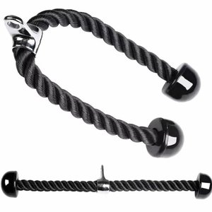 Câble en acier noir avec attache en nylon pour entraînement triceps, idéal pour la musculation à domicile ou en salle de sport - Product Image 4