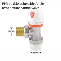 Vanne de commande thermostatique de radiateur en laiton  Vanne d'angle pour le contrôle de la température de chauffage HVAC