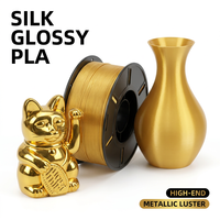 BIGGOLDEGG Seiden-PLA-Filament 1,75mm 1kg Hochglanz Metallic-Finish +/-0,02mm Präzision Glänzender 3D-Draht für Künstlerische Dekoration