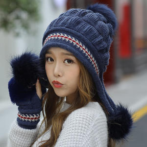 Inter-gorro <span class=keywords><strong>de</strong></span> lana con forro <span class=keywords><strong>de</strong></span> felpa para mujer, protector para las orejas, novedad - Product Image 5