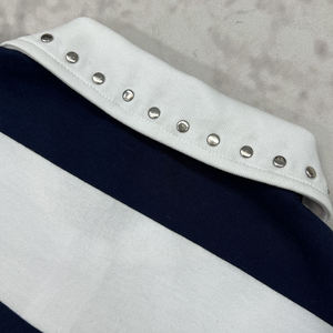 Nuevas camisetas de verano con hombros caídos y botones, camisetas recortadas a rayas con estampado personalizado, polos de gran tamaño para hombres - Product Image 6