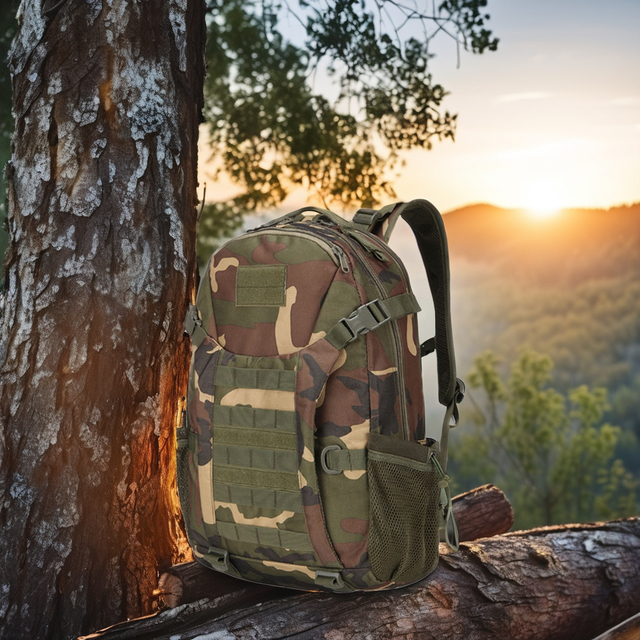 Unisex 30L Tactical Backpack Resin Mesh Carrying System Oxford Zipper Camouflage Outdoor Rucksack Camping Hiking Anti-Theft