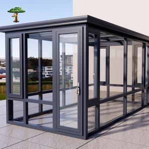 <span class=keywords><strong>Kit</strong></span> de véranda en aluminium pré-assemblé avec toit en verre givré pour l'intimité et la lumière naturelle dans un jardin urbain - Product Image 3