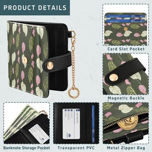 New Arrival Aloha Hawaii Custom Anthurium Flower Print <b>Small</b> Pu Leather Cute RFID Blocking Wallet Card Holder <b>Purse</b> for Women - Product Image 5