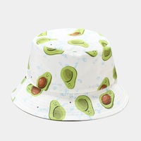 Groothandel Zomer Reversibele Bucket Hats Unisex Digitaal Geprint Polyester Fruitpatroon Buitenreizen Wandel Vissershoed