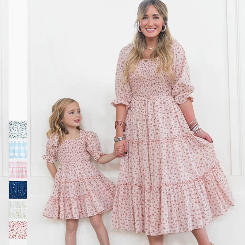 Elegant Mom Baby Birthday Dresses Matching Style