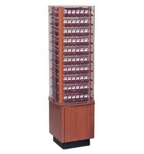 Trang Sức Cửa Hàng Thiết Bị Tùy Chỉnh Có Thể Khóa 4-Way Rotating Gỗ Acrylic Trang Sức Hiển Thị Tầng Stands - Product Image 1