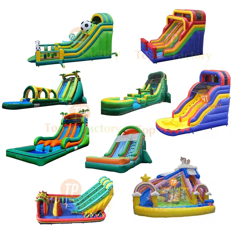 Topar Price High Quality Customized Inflatable Slip And Slide Inflatable Water Slide Or Dry Slide With Swimming Pool For Sale