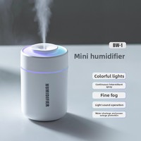 Mini humidificateur de voiture, grand volume de brume, veilleuse domestique en plastique, pulvérisateur de bureau USB 35 dB, protection contre la pénurie d'eau, minuterie