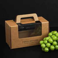 Boîte d'emballage cadeau carrée portable biodégradable personnalisable avec logo, transparente à fenêtre, pour fruits, légumes, maïs et œufs