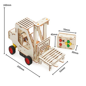 ชุดประกอบรถยกไม้บังคับวิทยุ OKYN-Y2442 ชุด STEM DIY สำหรับการแข่งขันวิทยาศาสตร์นักเรียน - Product Image 1