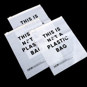 Écologique PLA Recyclable En Plastique Fermeture Éclair Estampage À Chaud Personnalisable Fond Gousset Sac pour Vêtements Chaussures Chaussettes Utilisation - Product Image 3